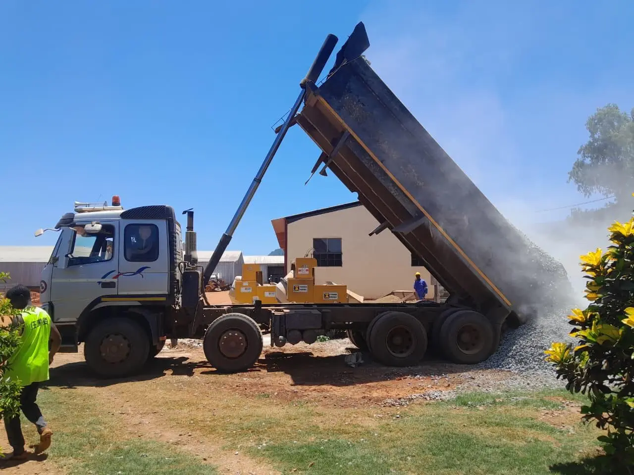 Linda’s General tipper truck delivering crushed stone